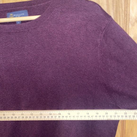 Wallin & Bros. Cotton Cashmere Blend Maroon Long Sleeve Pullover Sweater, Large - Picture 6 of 7